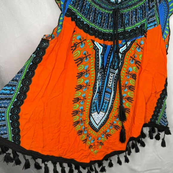 It Girl Dashiki Shirt African Hippie Vintage Women Top Tribal Blouse LG - Picture 5 of 6